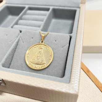 Detalhes do produto COLAR PINGENTE MEDALHA NOSSA SENHORA APARECIDA - 12 DE OUTUBRO